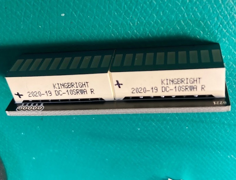 Photo of bargraph installed on PCB