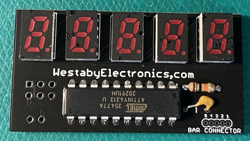 Photo of installed chip and passives