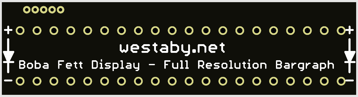 Board render showing bargraph placement and polarity marking