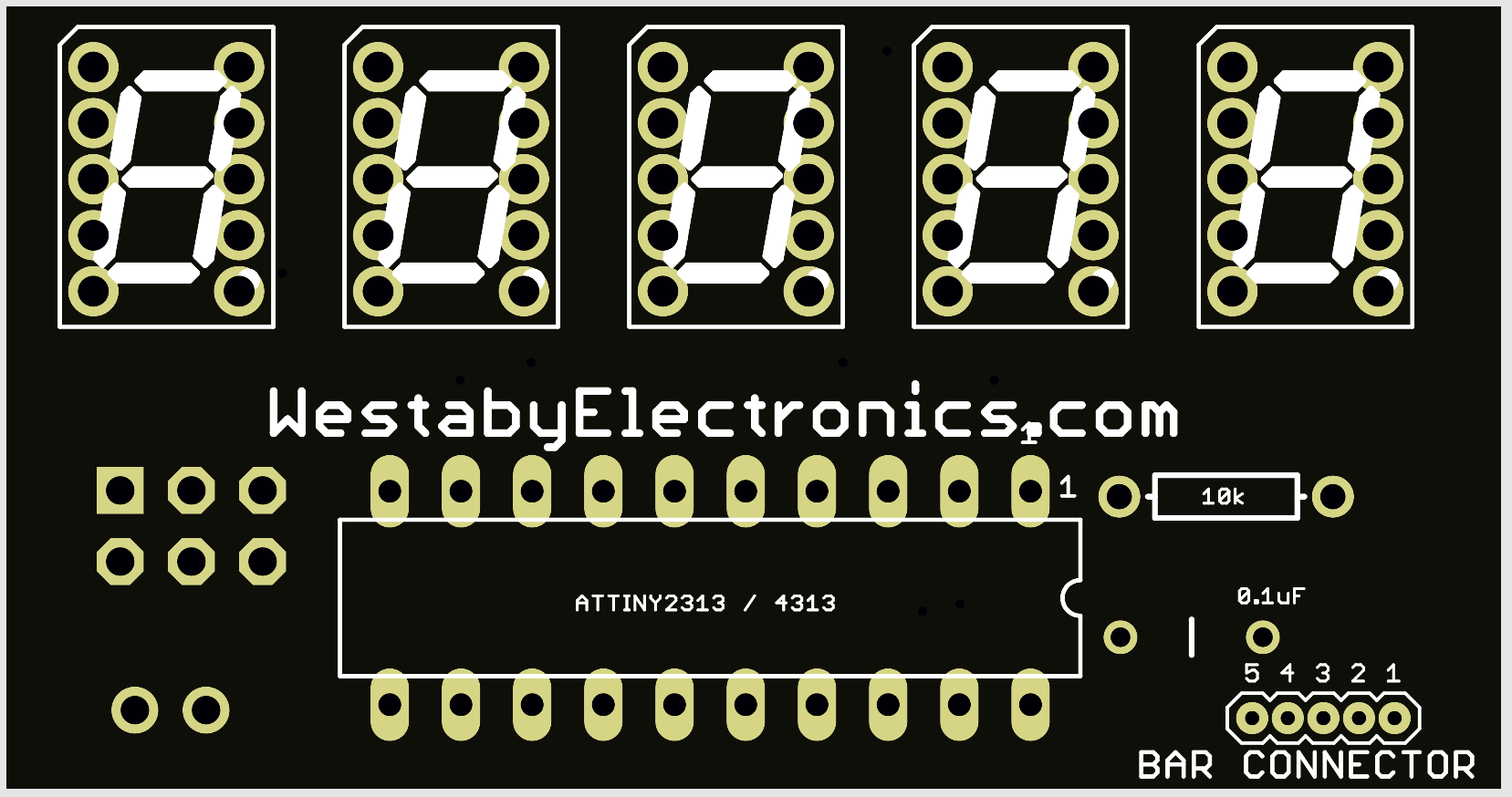 Board render showing chip notch orientation