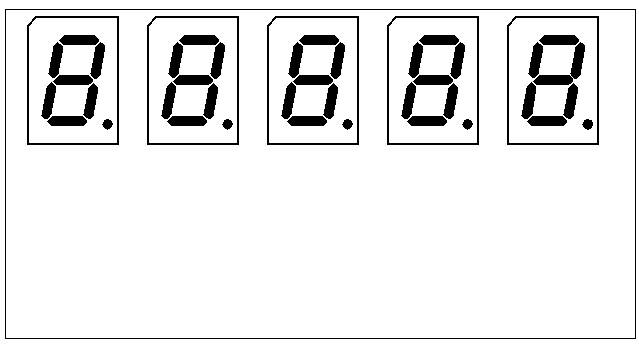 Character displays shown with correct orientation and decimal dot position